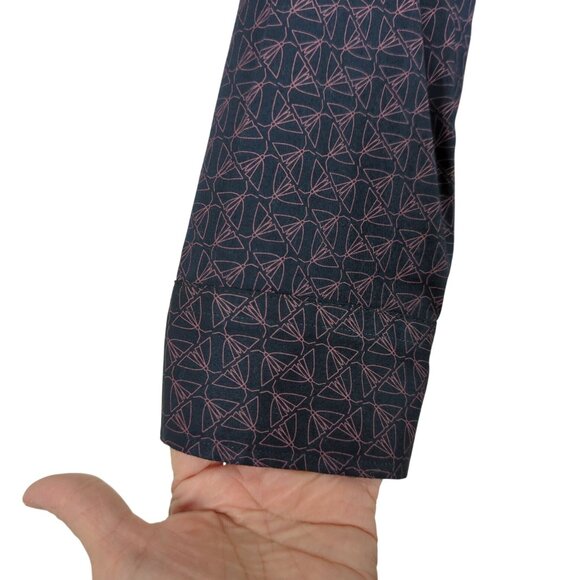 Ted Baker London Men’s Shirt 4 Sz L Blue Pink Matlock Moth print Button Front - Picture 4 of 15